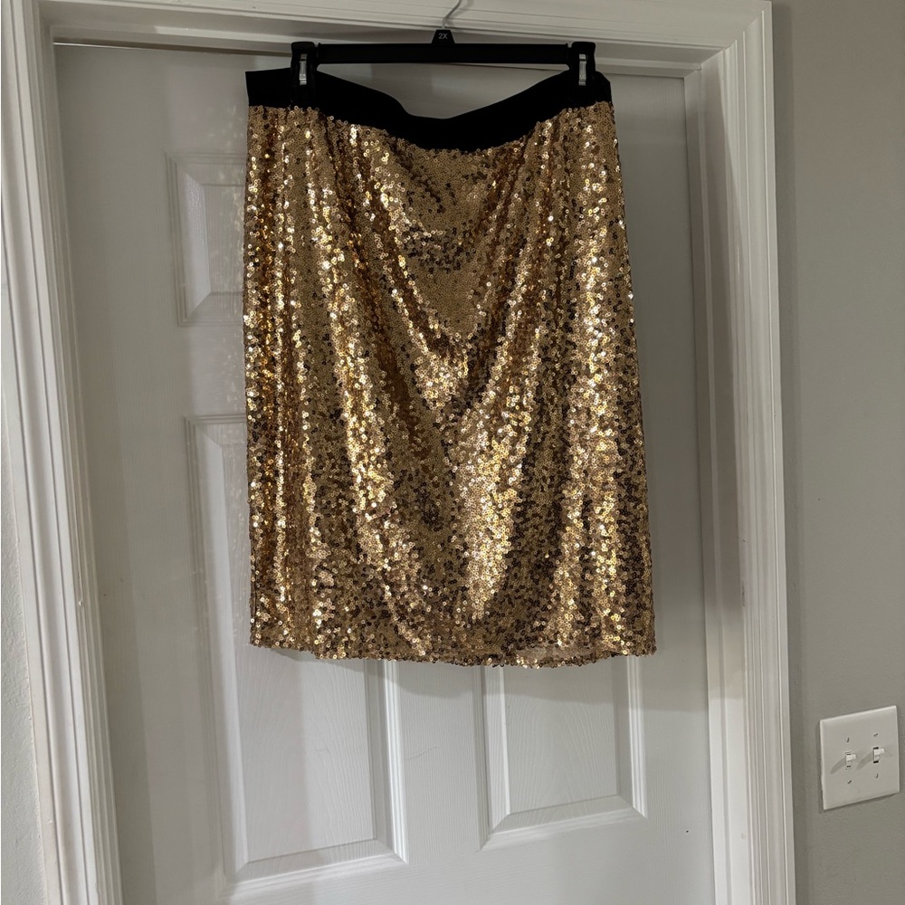 Worthington Gold Sequin Mini Skirt